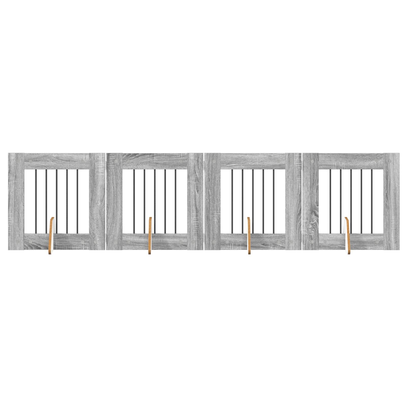 Πύλη Σκύλου με Στηρίγματα 4 pcs Γκρι Sonoma 60 x 60 cm - Pakobazaar