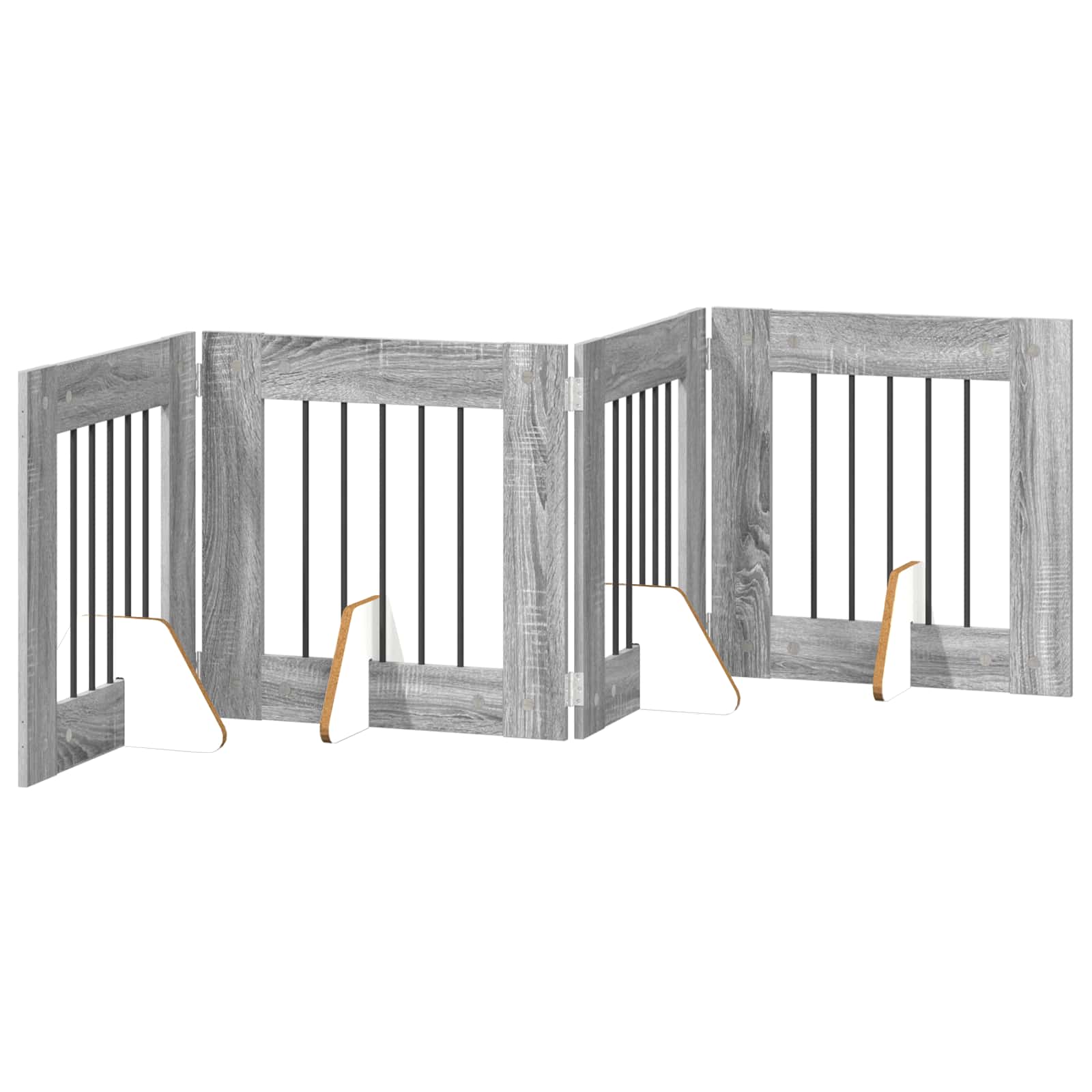 Πύλη Σκύλου με Στηρίγματα 4 pcs Γκρι Sonoma 60 x 60 cm - Pakobazaar