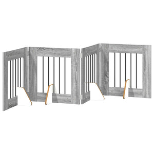 Πύλη Σκύλου με Στηρίγματα 4 pcs Γκρι Sonoma 60 x 60 cm - Pakobazaar