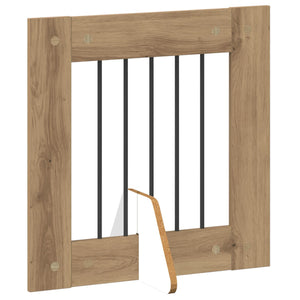 Πύλη Σκύλου με Στηρίγματα 4 pcs Artisan Δρυς 60 x 60 cm - Pakobazaar