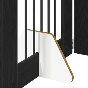 Πύλη Σκύλου με Στηρίγματα 6 pcs Μαύρη Δρυς 60 x 60 cm - Pakobazaar
