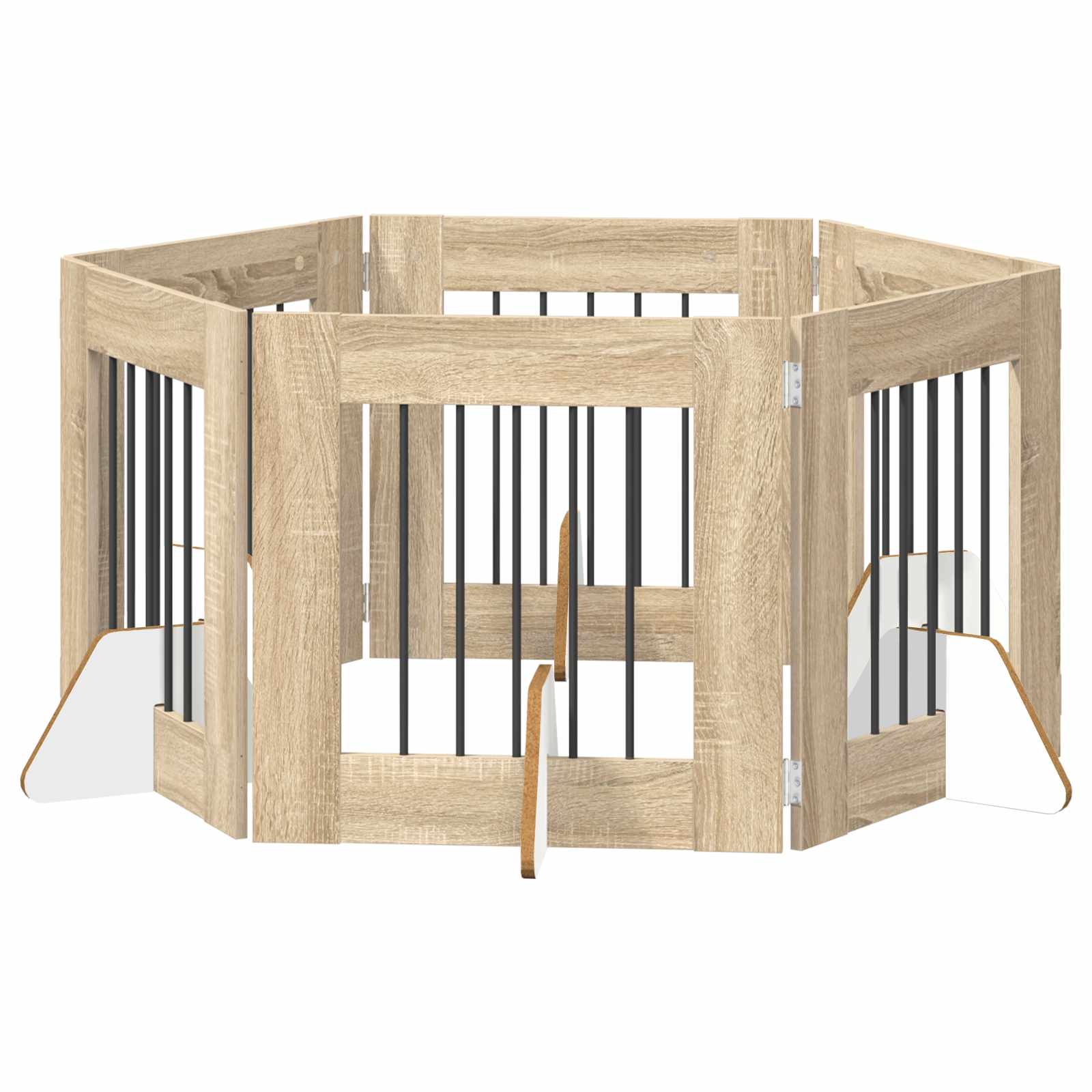 Πύλη Σκύλου με Στηρίγματα 6 pcs Sonoma Δρυς 60 x 60 cm - Pakobazaar