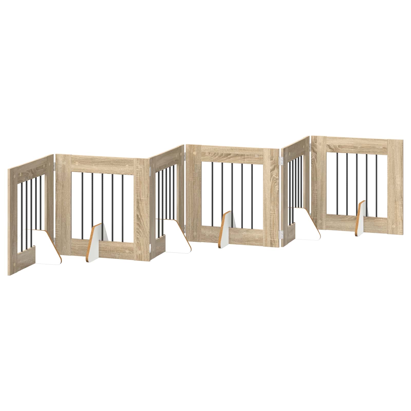 Πύλη Σκύλου με Στηρίγματα 6 pcs Sonoma Δρυς 60 x 60 cm - Pakobazaar