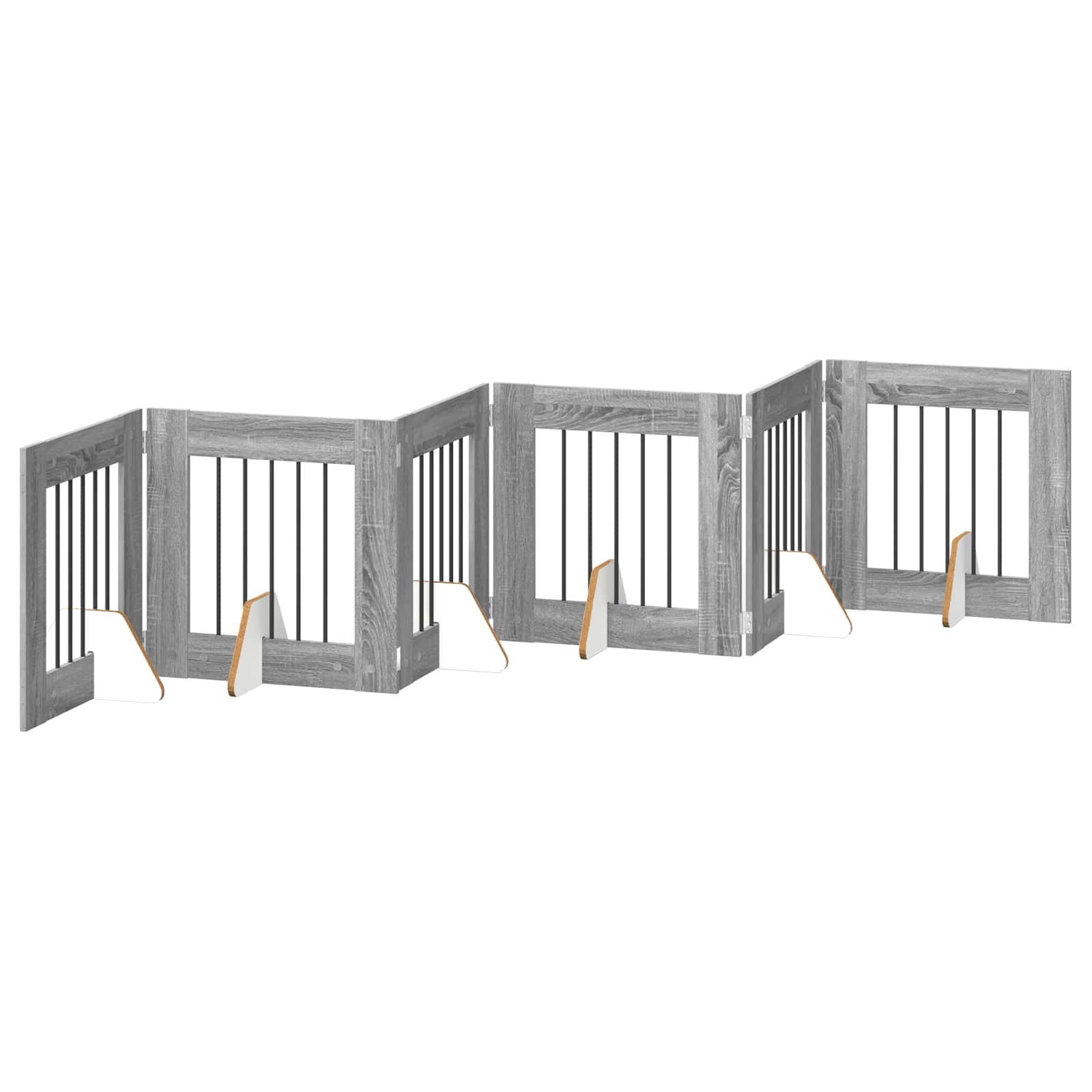 Πύλη Σκύλου με Στηρίγματα 6 pcs Γκρι Sonoma 60 x 60 cm - Pakobazaar