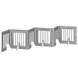 Πύλη Σκύλου με Στηρίγματα 6 pcs Γκρι Sonoma 60 x 60 cm - Pakobazaar