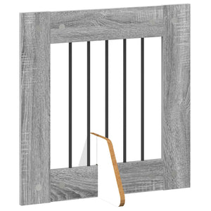 Πύλη Σκύλου με Στηρίγματα 6 pcs Γκρι Sonoma 60 x 60 cm - Pakobazaar
