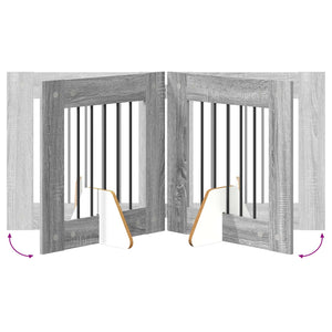 Πύλη Σκύλου με Στηρίγματα 6 pcs Γκρι Sonoma 60 x 60 cm - Pakobazaar