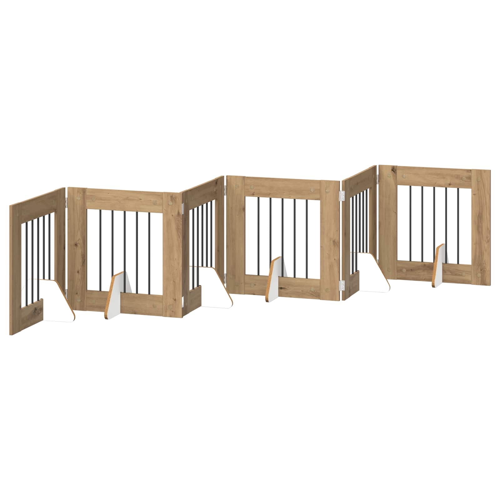Πύλη Σκύλου με Στηρίγματα 6 pcs Artisan Δρυς 60 x 60 cm - Pakobazaar
