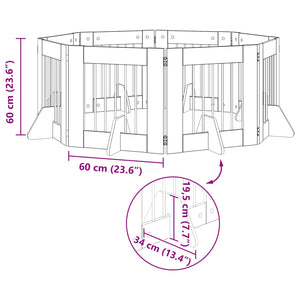 Πύλη Σκύλου με Στηρίγματα 8 pcs Μαύρη Δρυς 60 x 60 cm - Pakobazaar