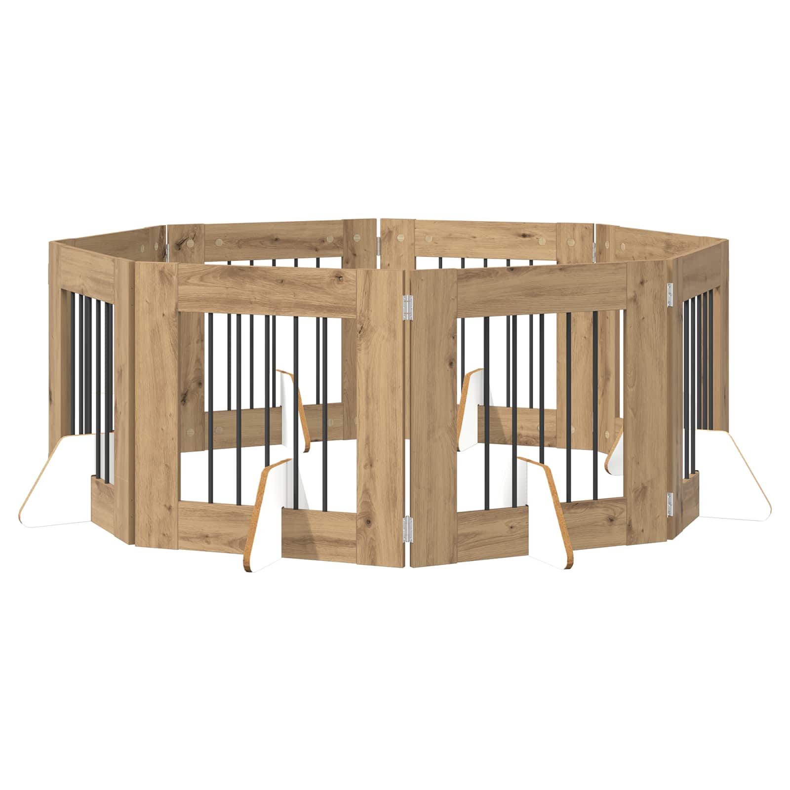Πύλη Σκύλου με Στηρίγματα 8 pcs Artisan Δρυς 60 x 60 cm - Pakobazaar
