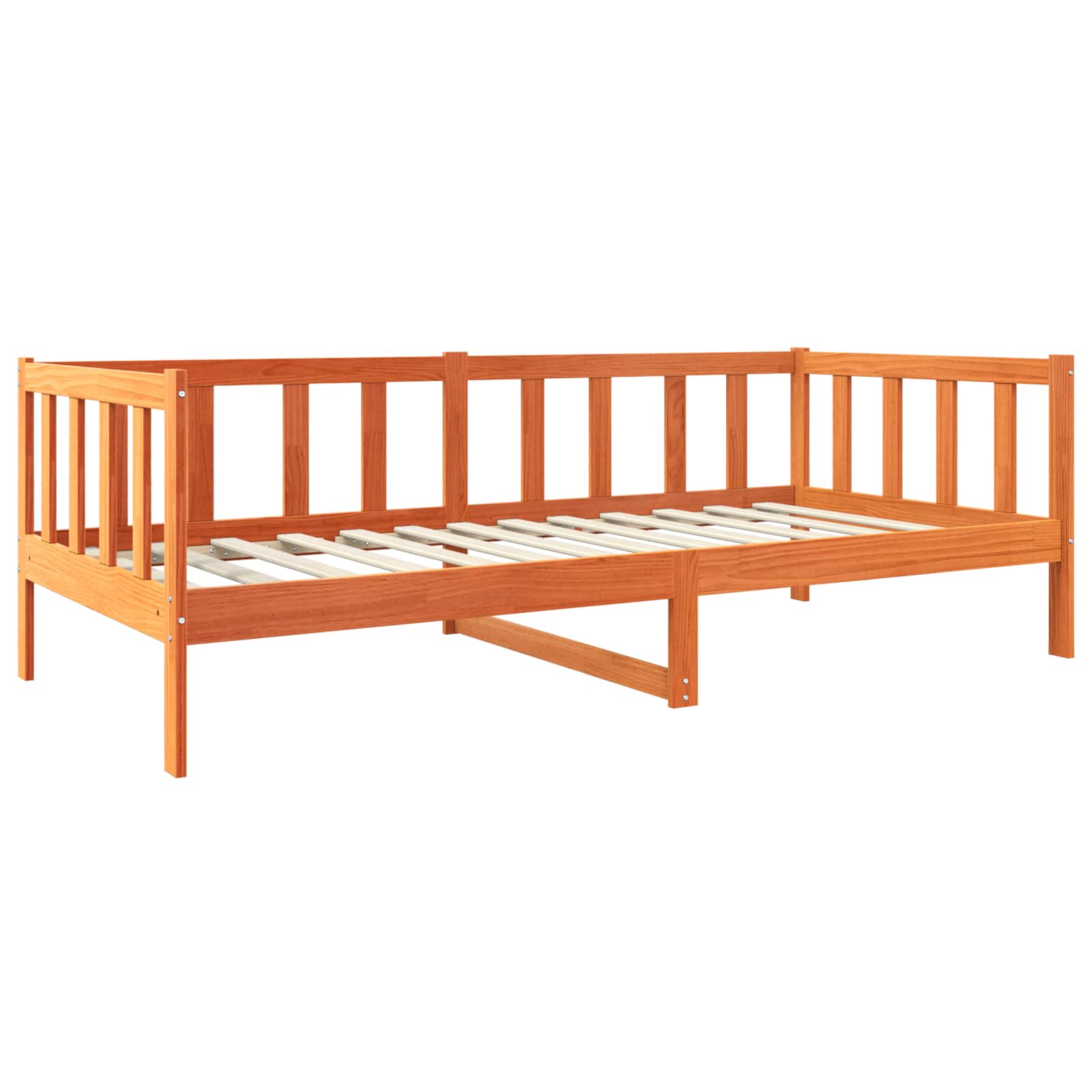 Σκελετός Κρεβατιού Κερωτό καφέ 90 x 190 cm Στερεά ξυλεία πεύκου - Pakobazaar