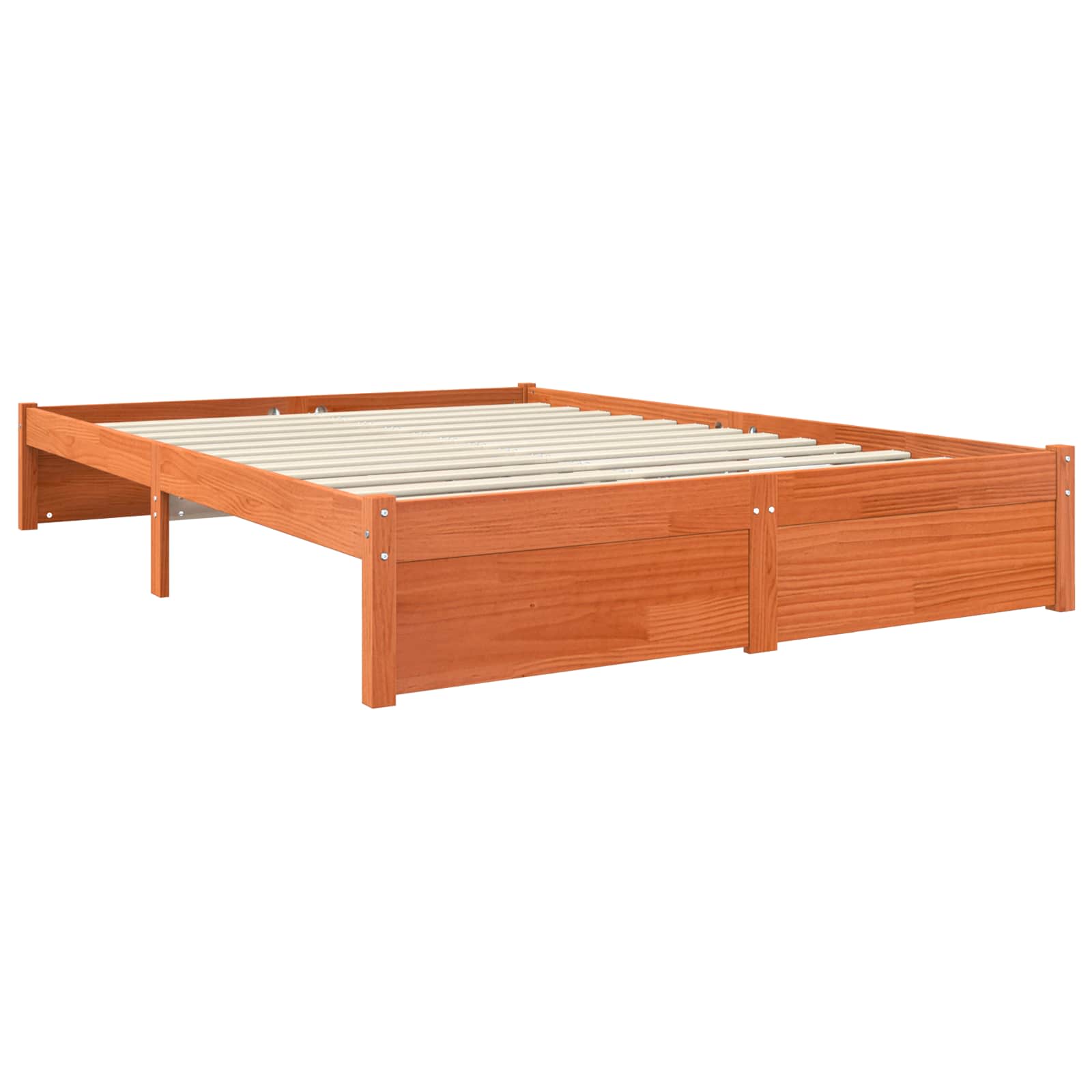 Σκελετός Κρεβατιού Κερωτό καφέ 160 x 200 cm Στερεό ξύλο πεύκου