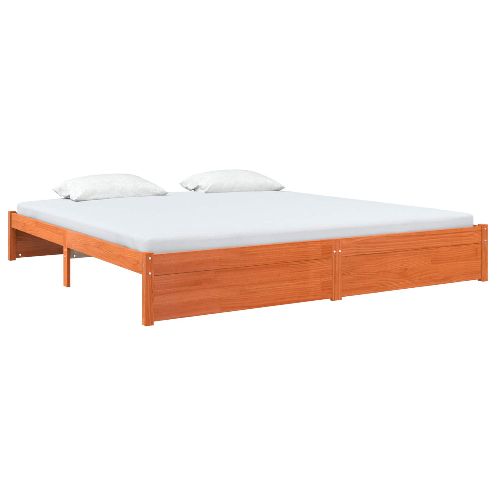 Σκελετός Κρεβατιού Κερωτό καφέ 180 x 200 cm Στερεό ξύλο πεύκου