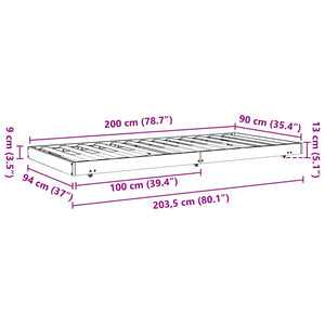 Σκελετός Κρεβατιού Κερωτό καφέ 90 x 200 cm Στερεά ξυλεία πεύκου