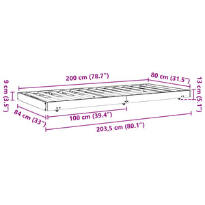 Σκελετός Κρεβατιού Κερωτό καφέ 80 x 200 cm Στερεά ξυλεία πεύκου