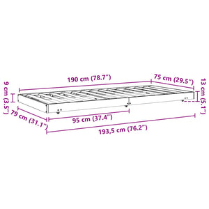 Σκελετός Κρεβατιού Κερωτό καφέ 70 x 190 cm Στερεά ξυλεία πεύκου