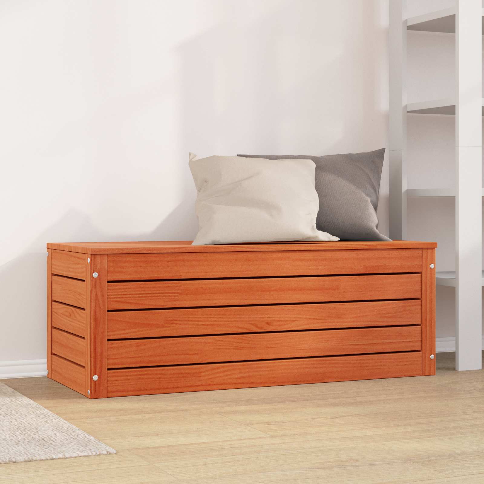 Κουτί αποθήκευσης με αποθήκευση Κερωτό καφέ 109 x 36,5 x 33 cm