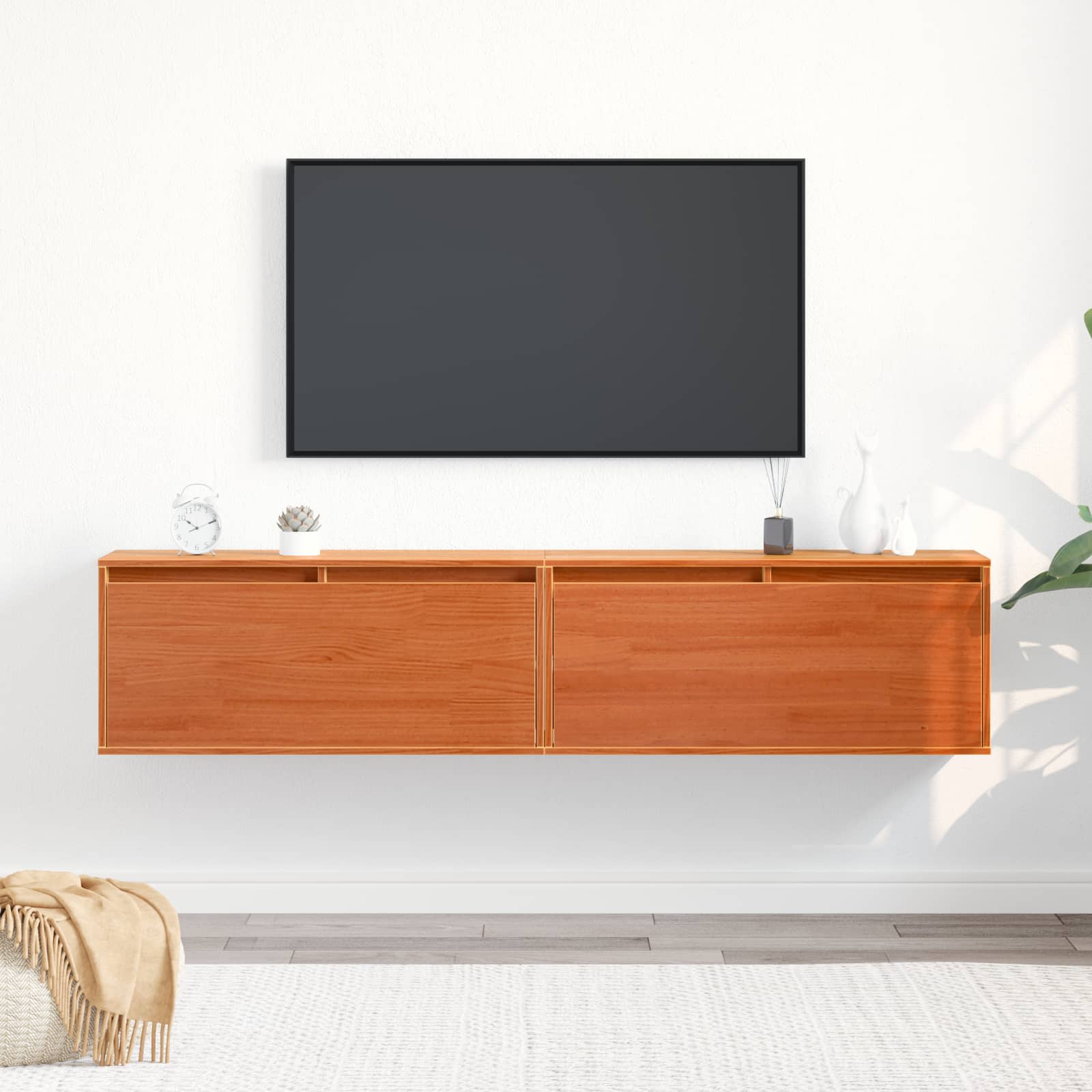 Ντουλάπα Τοίχου με ράφι 2 pcs Κερωτό καφέ 80 x 30 x 35 cm