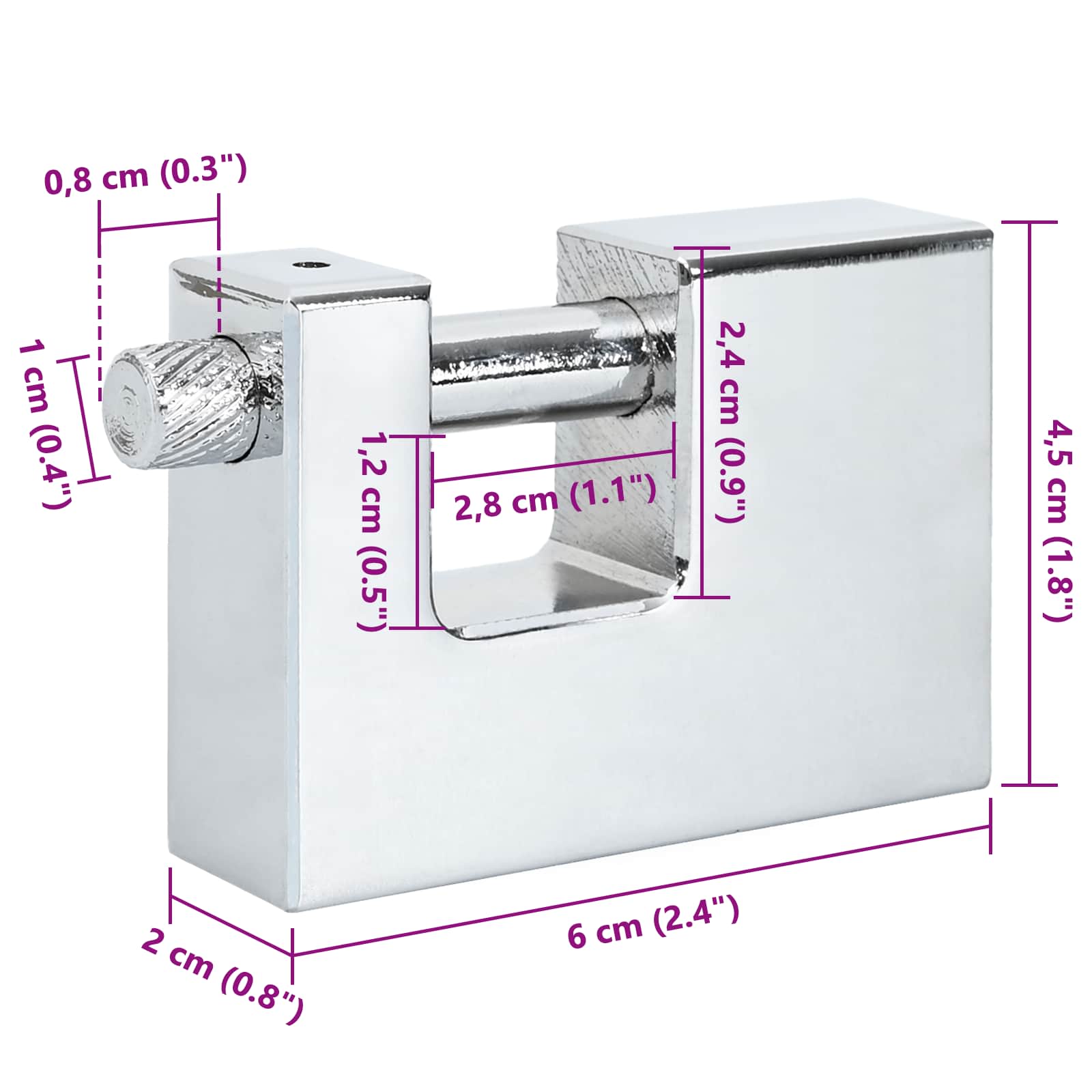 Λουκέτο Ασημί Ατσάλι - Pakobazaar