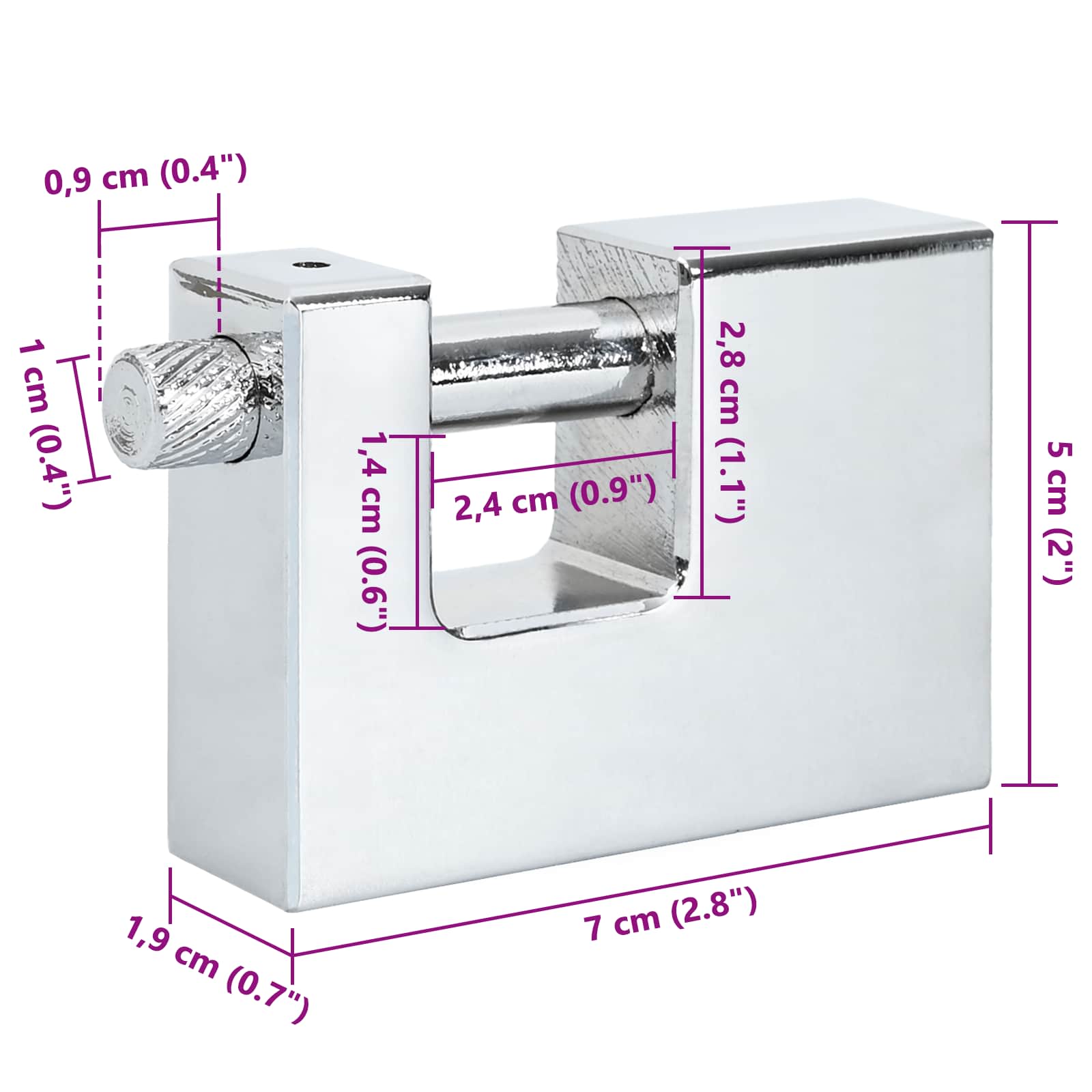 Λουκέτο Ασημί Ατσάλι - Pakobazaar