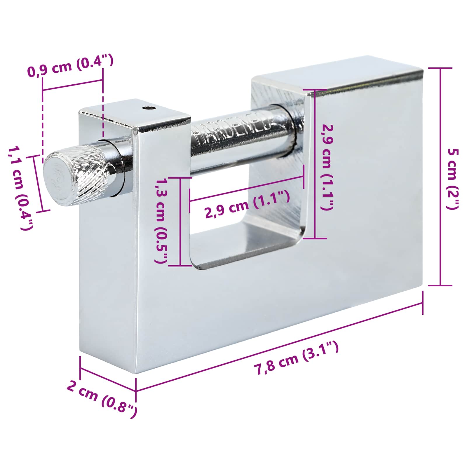 Λουκέτο Ασημί Ατσάλι - Pakobazaar