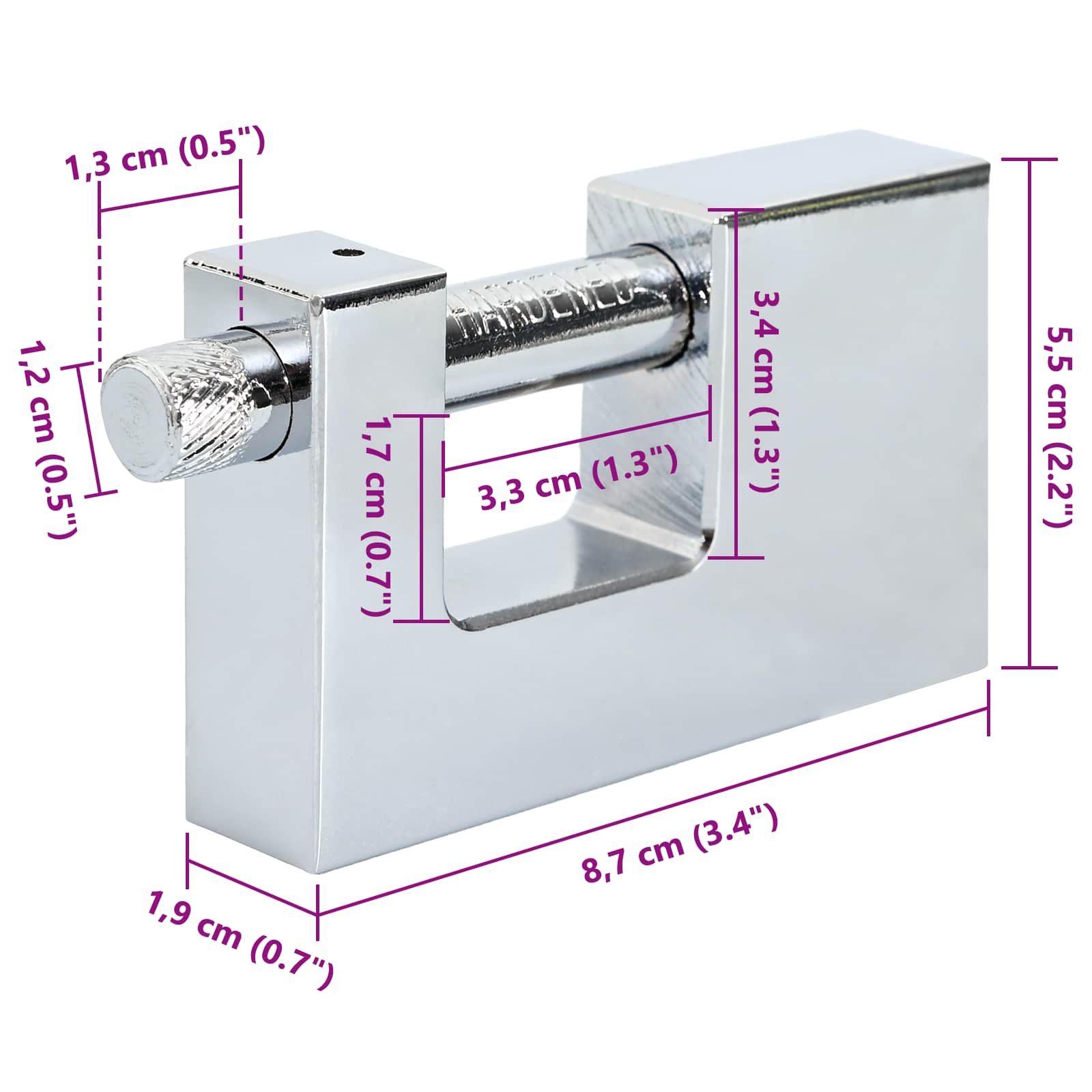 Λουκέτο Ασημί Ατσάλι - Pakobazaar
