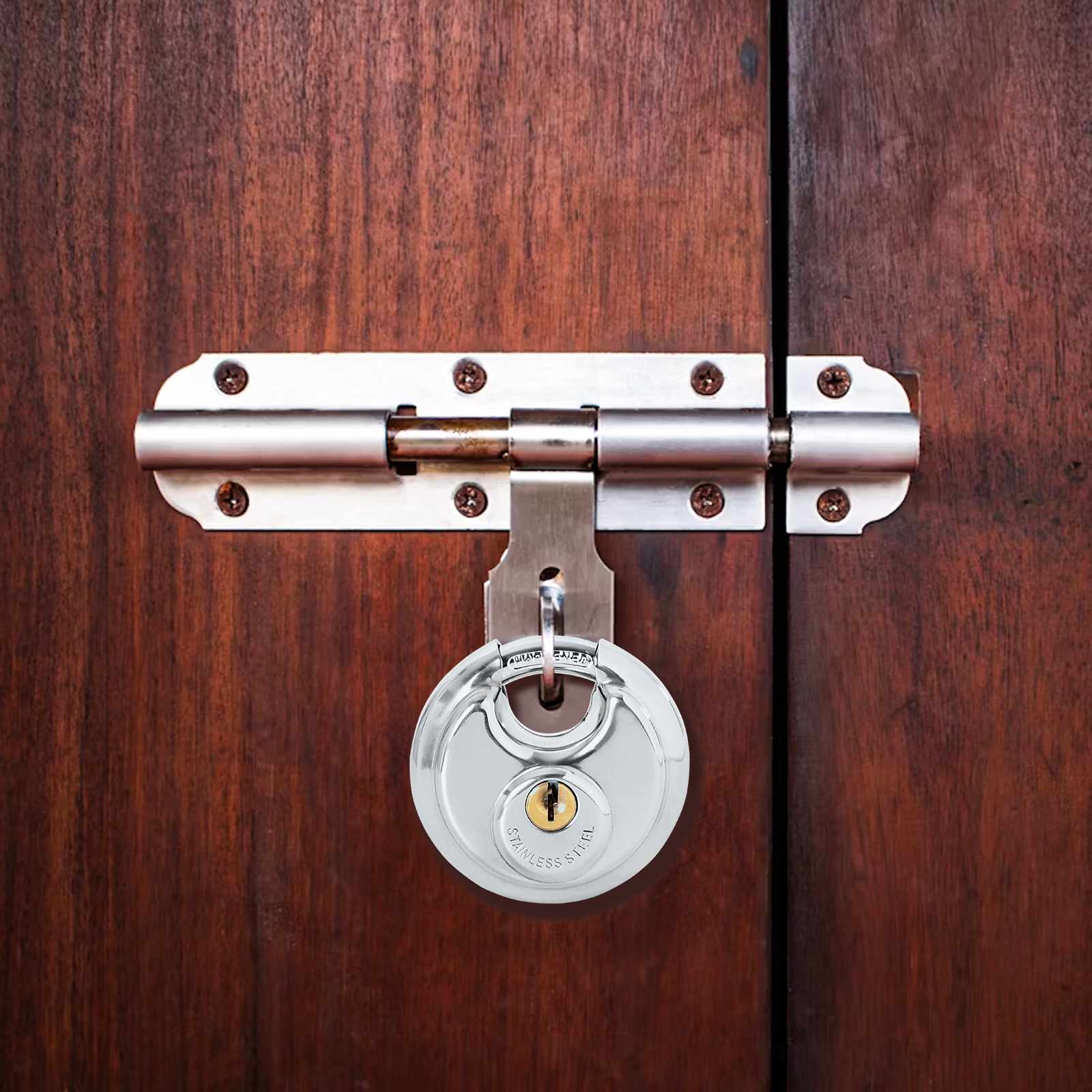 Κλειδώματα Discus με Κλειδιά Ασημί Ανοξείδωτο ατσάλι - Pakobazaar