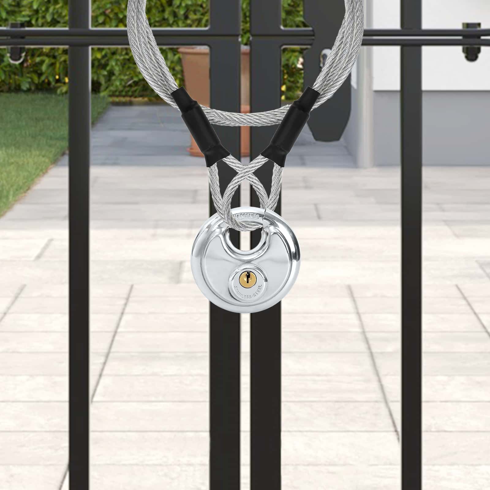 Κλειδώματα Discus με Κλειδιά Ασημί Ανοξείδωτο ατσάλι - Pakobazaar