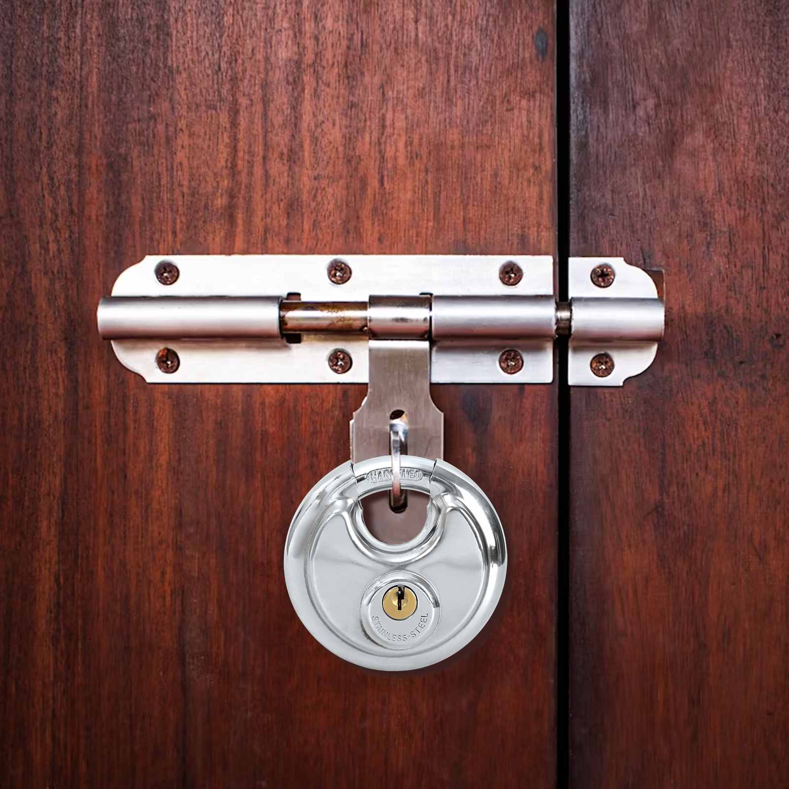 Κλειδώματα Discus με Κλειδιά Ασημί Ανοξείδωτο ατσάλι - Pakobazaar