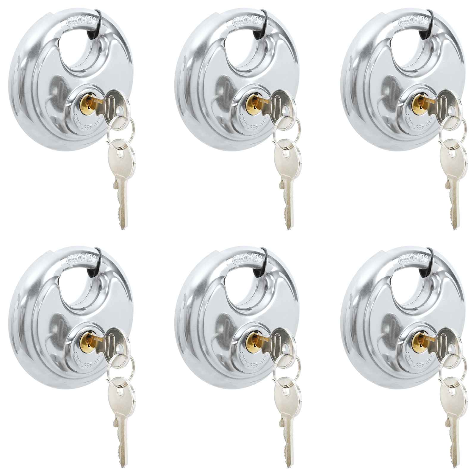 Κλειδώματα Discus με Κλειδιά Ασημί Ανοξείδωτο ατσάλι - Pakobazaar