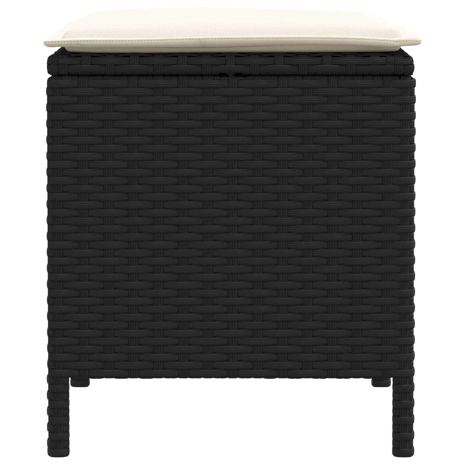 Σκαμπό Κήπου 2 Τεμάχιο Μαύρο και Κρέμα 38 x 38 x 45 cm Ράτα PE - Pakobazaar