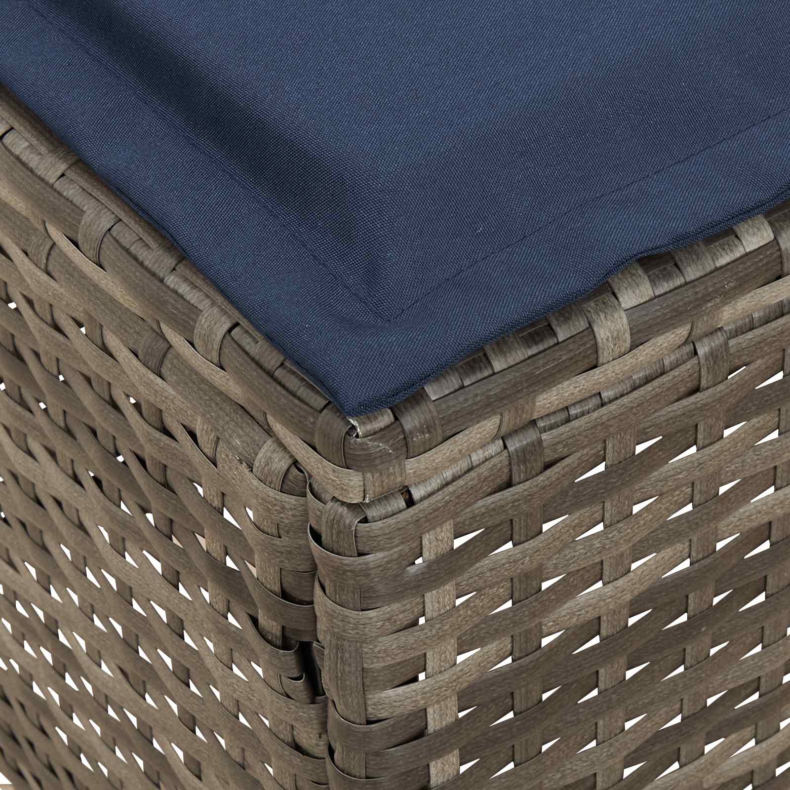 Σκαμπό Κήπου 2 Τεμάχιο Γκρι και Navy Blue 38 x 38 x 45 cm - Pakobazaar