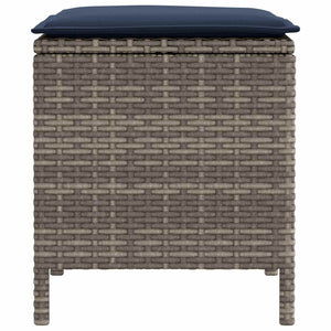 Σκαμπό Κήπου 2 Τεμάχιο Γκρι και Navy Blue 38 x 38 x 45 cm - Pakobazaar