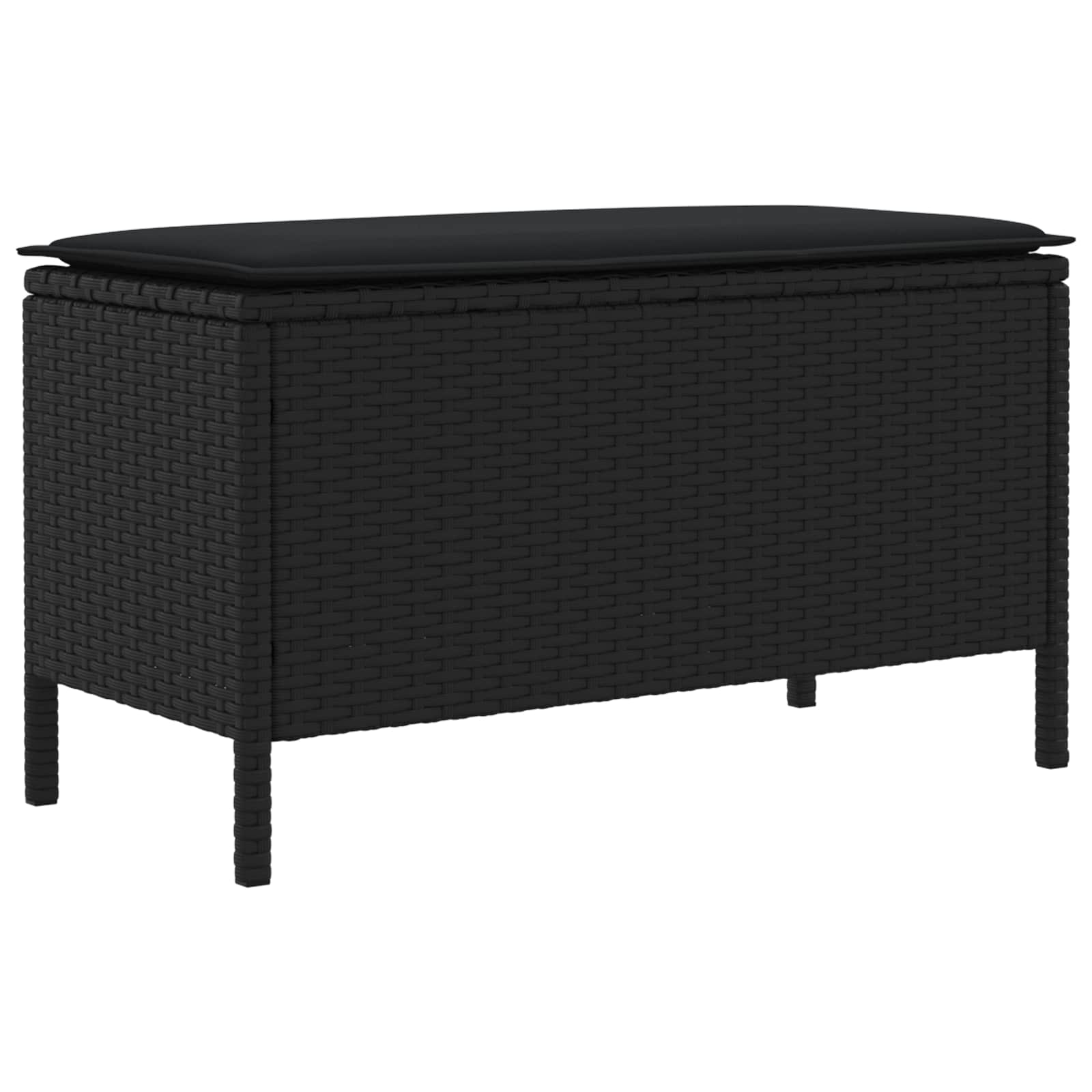 Σκαμπό Κήπου με μαξιλάρι Μαύρο 80 x 38 x 45 cm Ράτα PE - Pakobazaar
