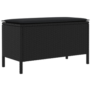 Σκαμπό Κήπου με μαξιλάρι Μαύρο 80 x 38 x 45 cm Ράτα PE - Pakobazaar