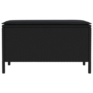 Σκαμπό Κήπου με μαξιλάρι Μαύρο 80 x 38 x 45 cm Ράτα PE - Pakobazaar