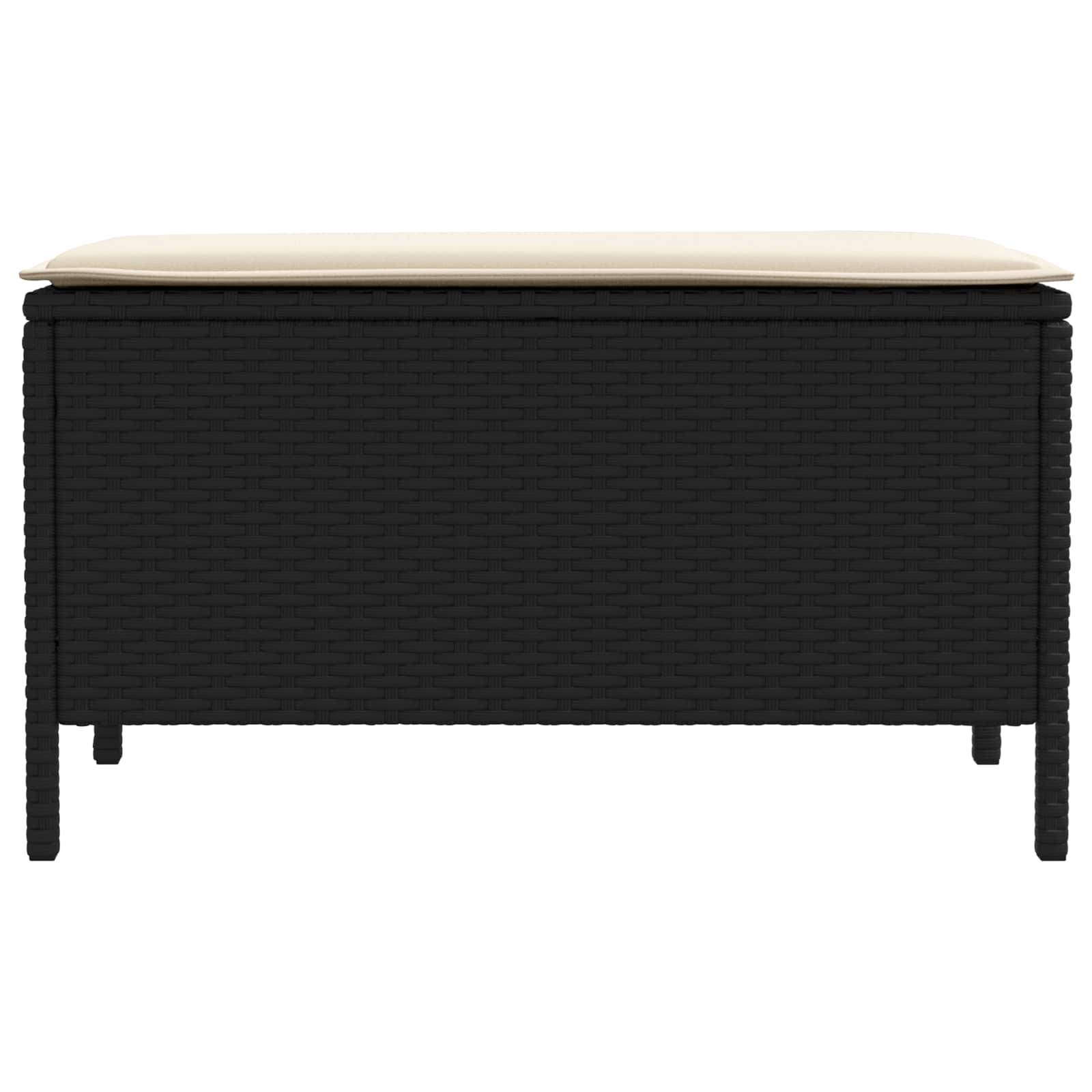 Σκαμπό Κήπου Μαύρο και Κρέμα 80 x 38 x 45 cm Ράτα PE - Pakobazaar