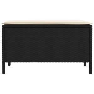 Σκαμπό Κήπου Μαύρο και Κρέμα 80 x 38 x 45 cm Ράτα PE - Pakobazaar