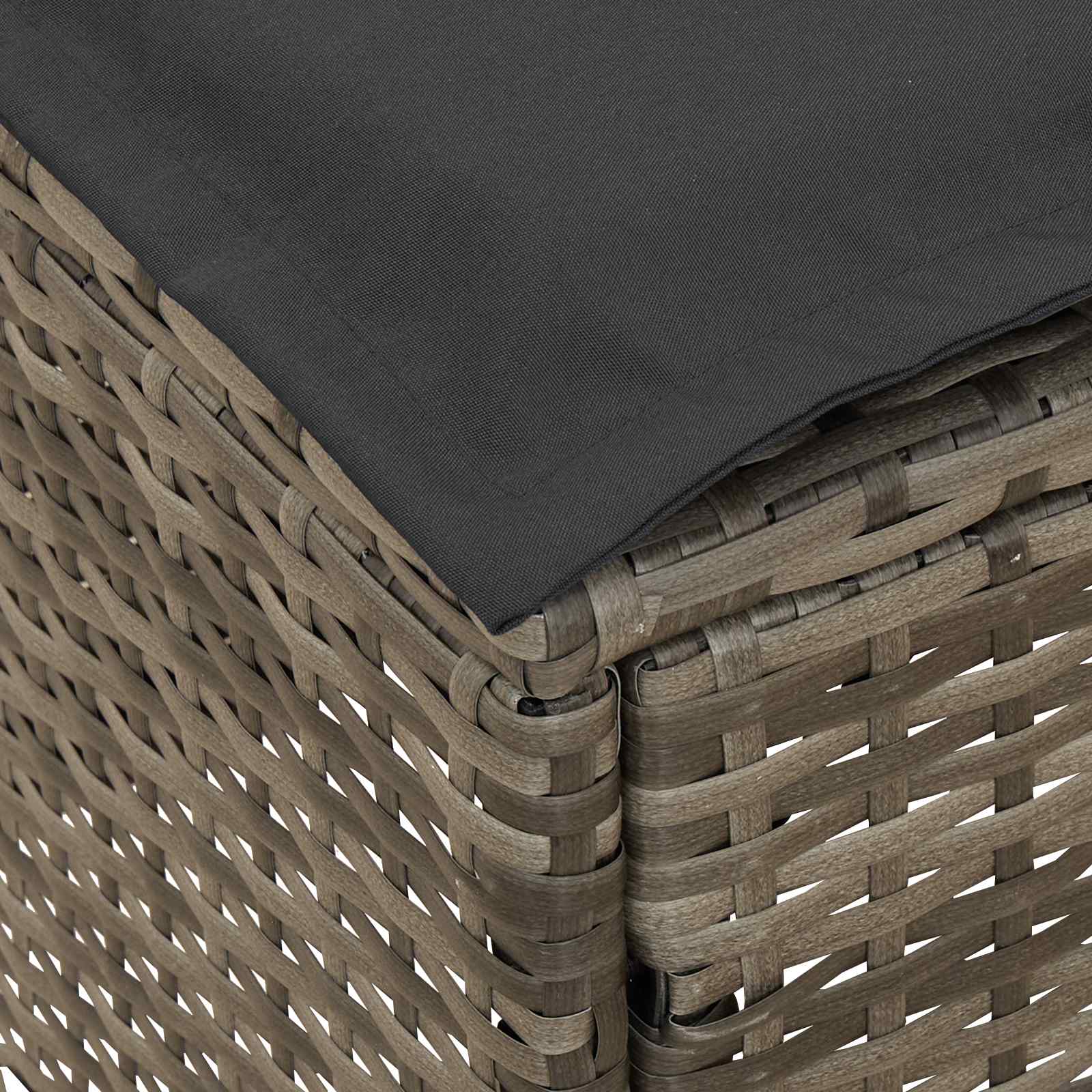 Σκαμπό Κήπου Γκρι και Σκούρο Γκρι 80 x 38 x 45 cm Ράτα PE - Pakobazaar
