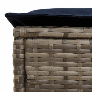 Σκαμπό Κήπου Γκρι και Navy Blue 80 x 38 x 42 εκ Ράτα PE - Pakobazaar