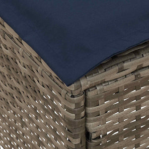Σκαμπό Κήπου Γκρι και Navy Blue 80 x 38 x 42 εκ Ράτα PE - Pakobazaar