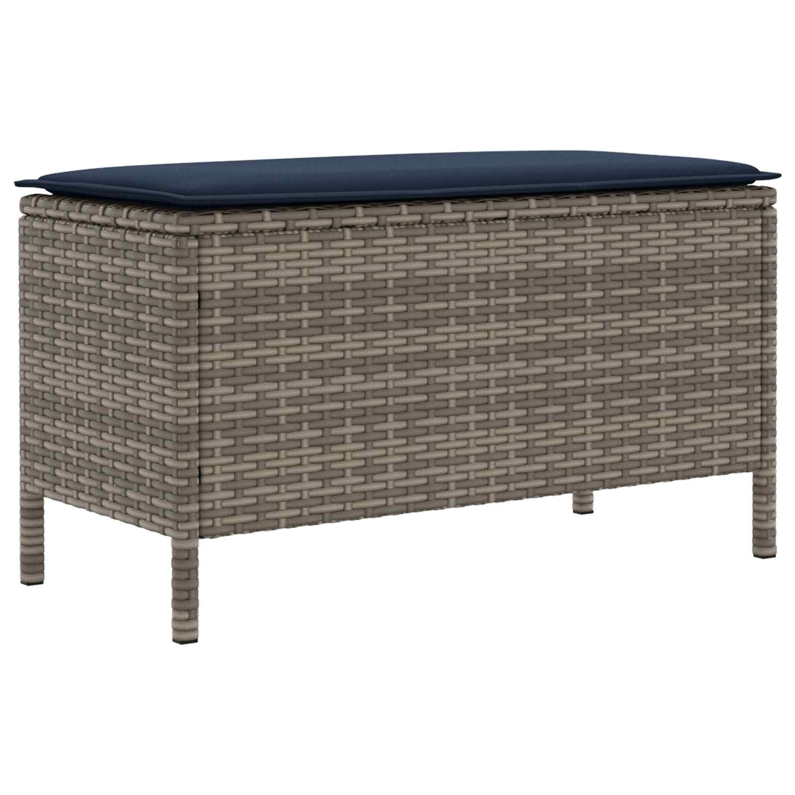 Σκαμπό Κήπου Γκρι και Navy Blue 80 x 38 x 42 εκ Ράτα PE - Pakobazaar