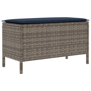Σκαμπό Κήπου Γκρι και Navy Blue 80 x 38 x 42 εκ Ράτα PE - Pakobazaar