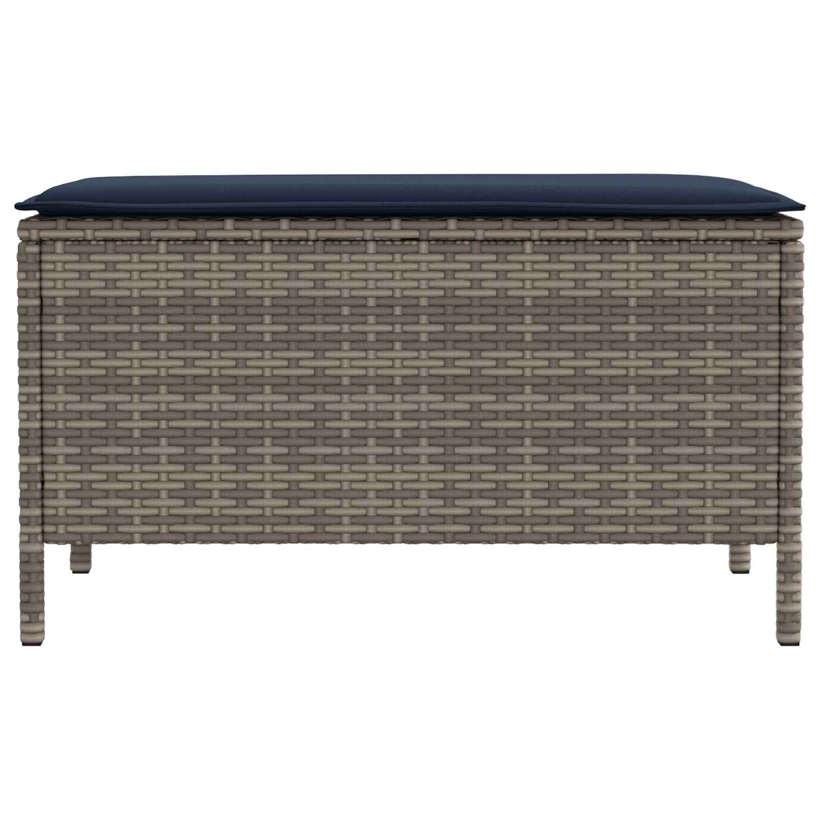 Σκαμπό Κήπου Γκρι και Navy Blue 80 x 38 x 42 εκ Ράτα PE - Pakobazaar