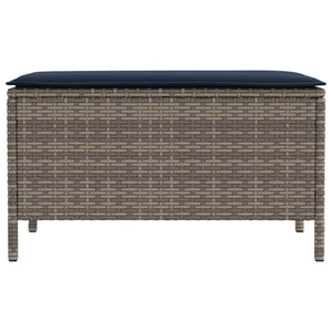 Σκαμπό Κήπου Γκρι και Navy Blue 80 x 38 x 42 εκ Ράτα PE - Pakobazaar
