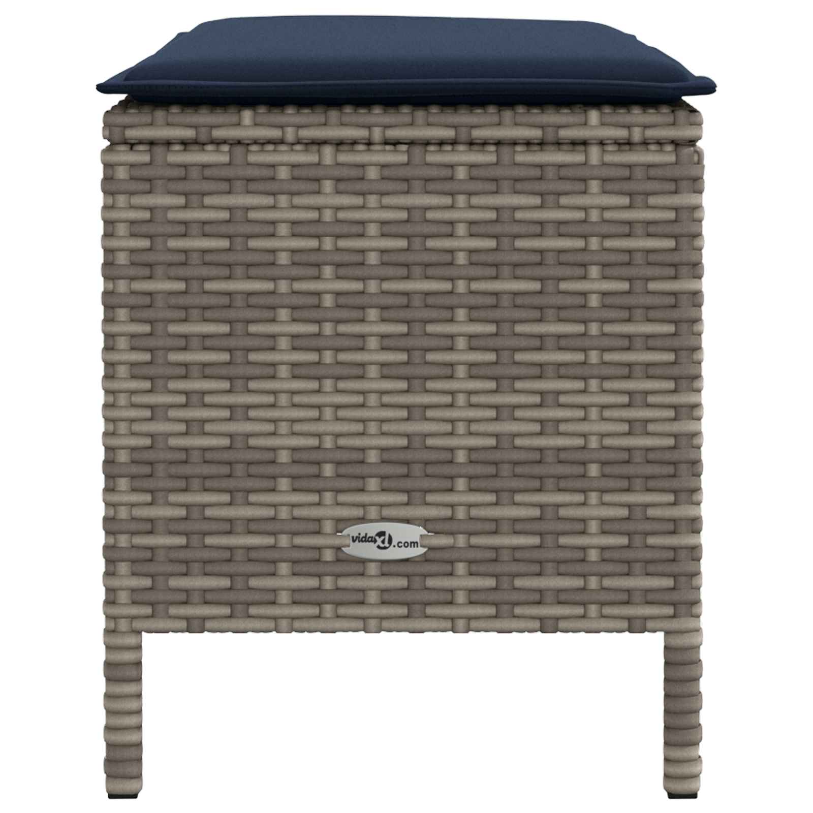 Σκαμπό Κήπου Γκρι και Navy Blue 80 x 38 x 42 εκ Ράτα PE - Pakobazaar