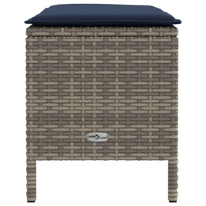 Σκαμπό Κήπου Γκρι και Navy Blue 80 x 38 x 42 εκ Ράτα PE - Pakobazaar