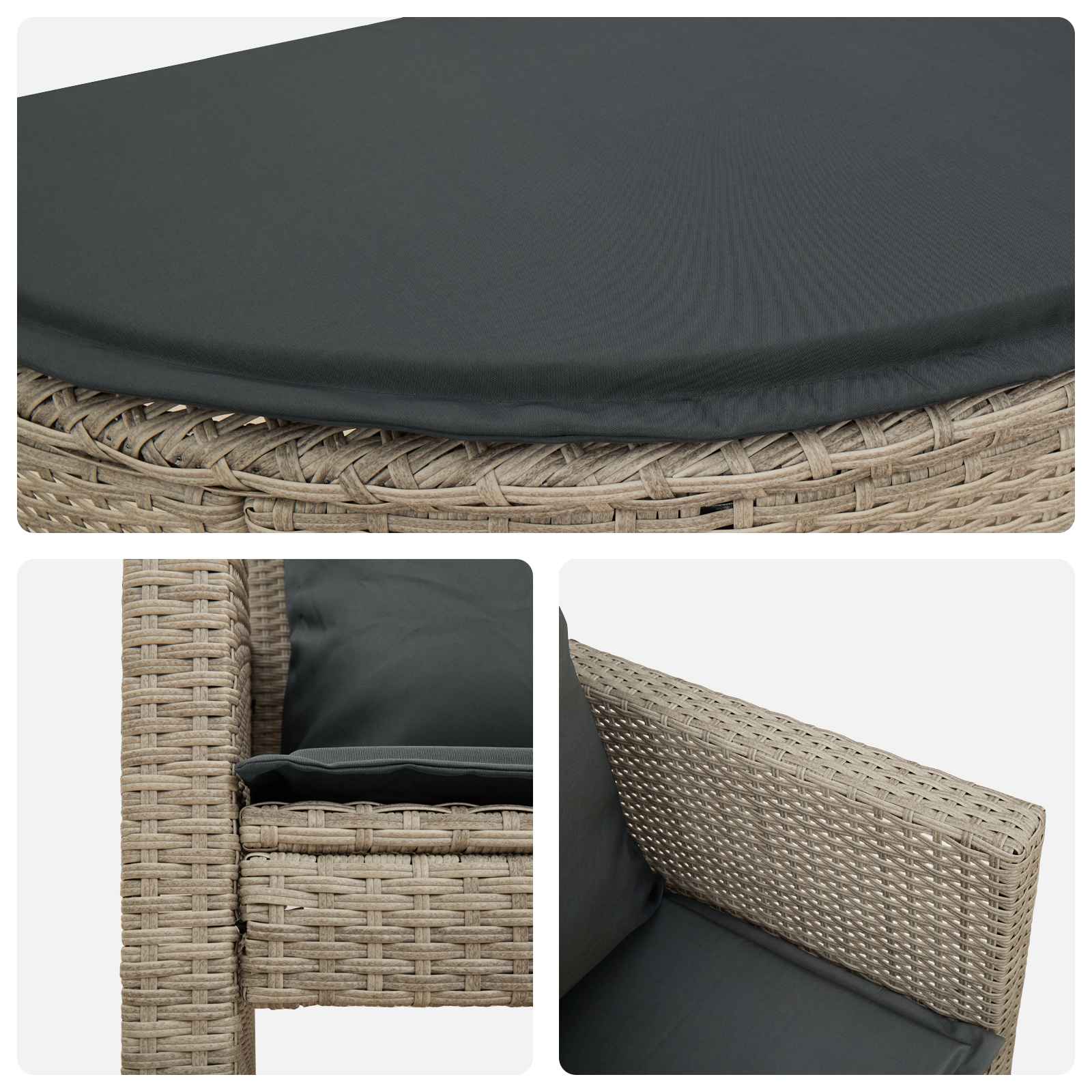 Καναπές Κήπου με μαξιλάρι 8 pcs Ανοιχτό Γκρι και Σκούρο Γκρι - Pakobazaar