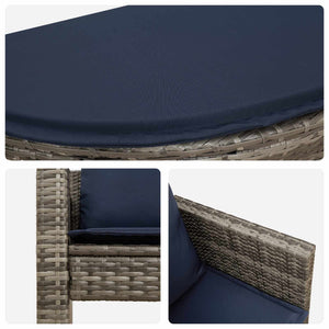 Καναπές Κήπου 8 pcs Γκρι και Navy Blue συνθετικό ρατάν - Pakobazaar