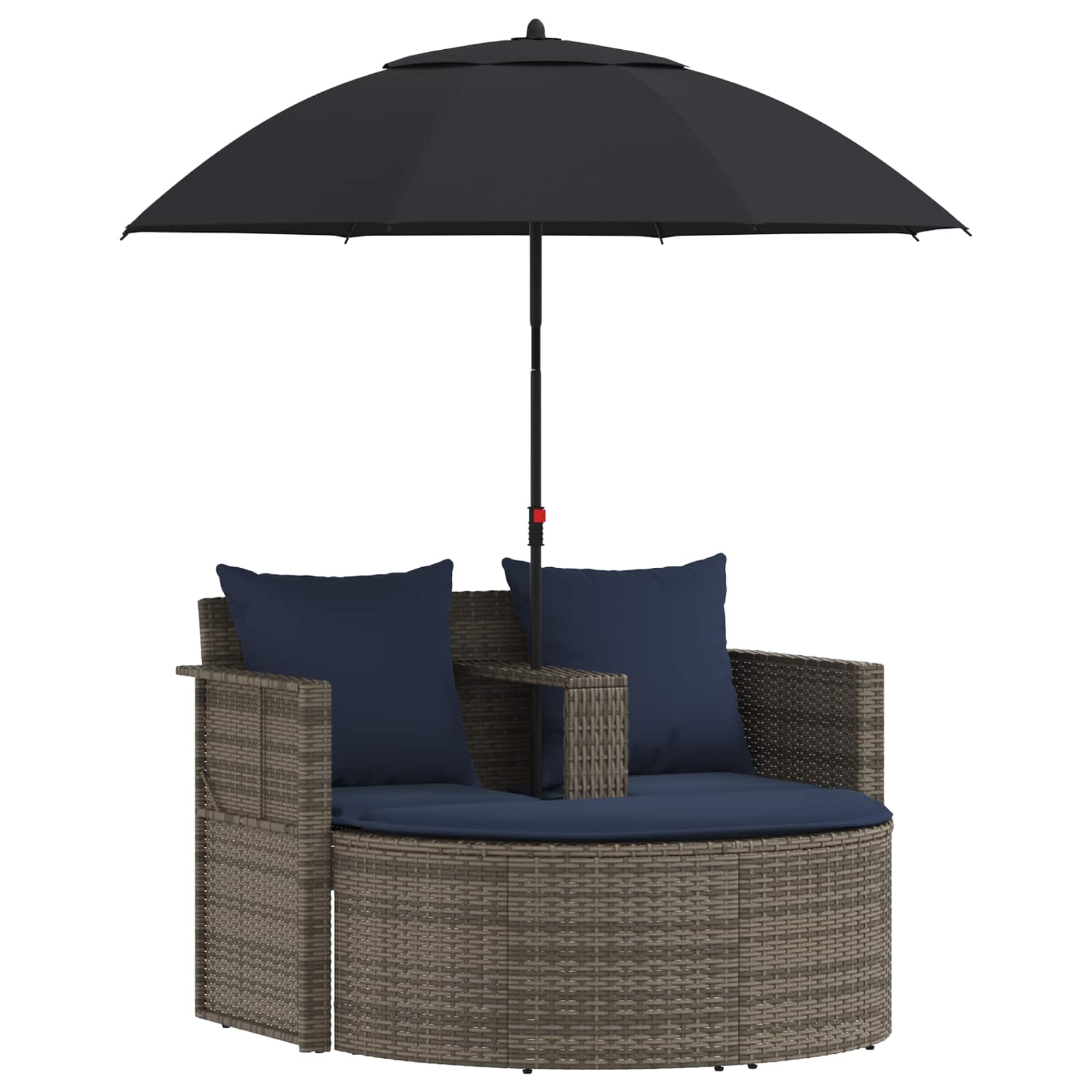 Καναπές Κήπου 8 pcs Γκρι και Navy Blue συνθετικό ρατάν